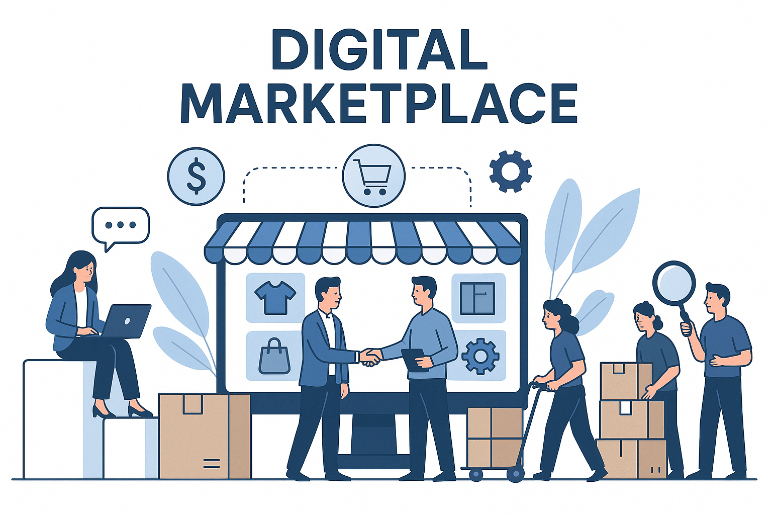 Digitale Marktplatz Illustration